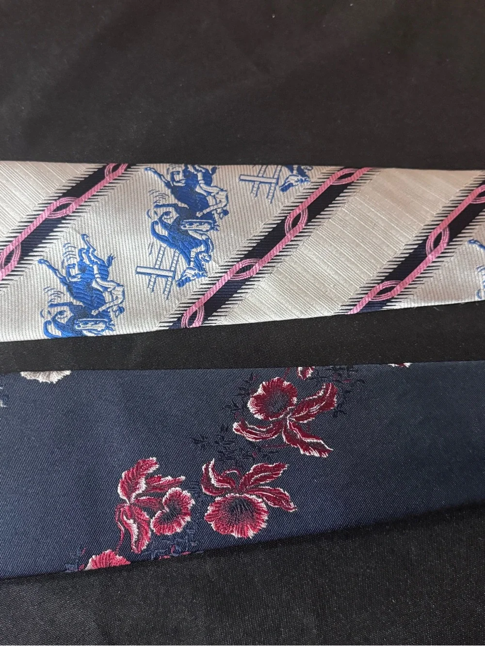 Men's Floral and Patterned Ties - Blue and‎ Gray